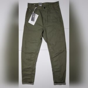 G-STAR Grip 3D Relaxed Tapered Raw Kara Combat Denim Green Men's Size 29/34 New